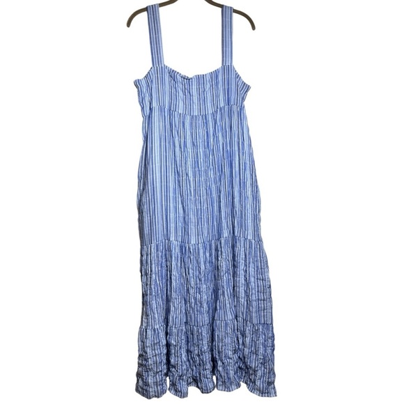 Elliott Lauren Seersucker Maxi Dress Size Medium NWT - Picture 1 of 11